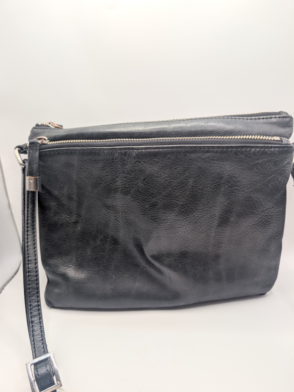 Margot Black Leather Crossbody Bag
